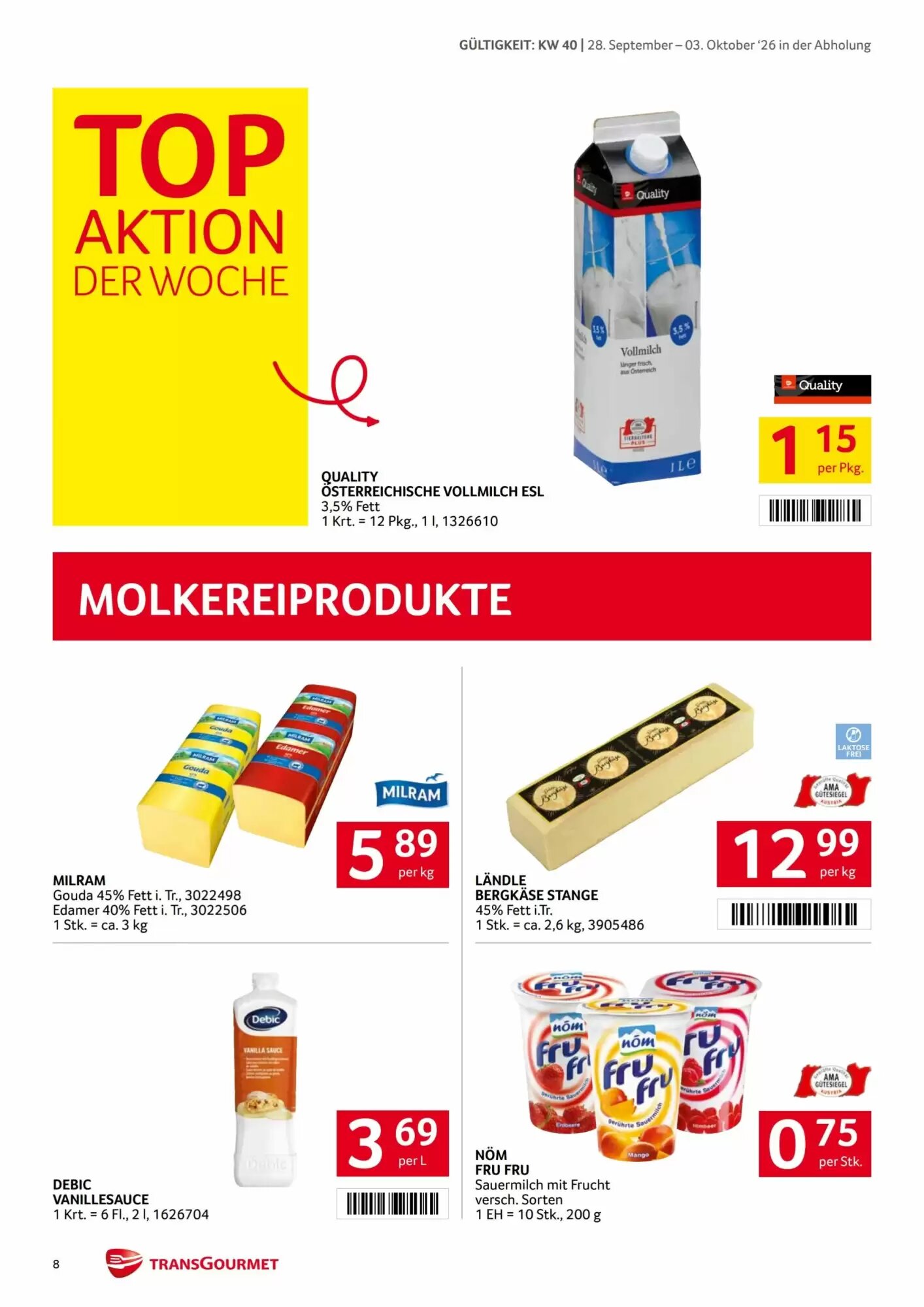 Transgourmet Flugblatt (ab 28.09.2026) - Angebote und Prospekt - Seite 8
