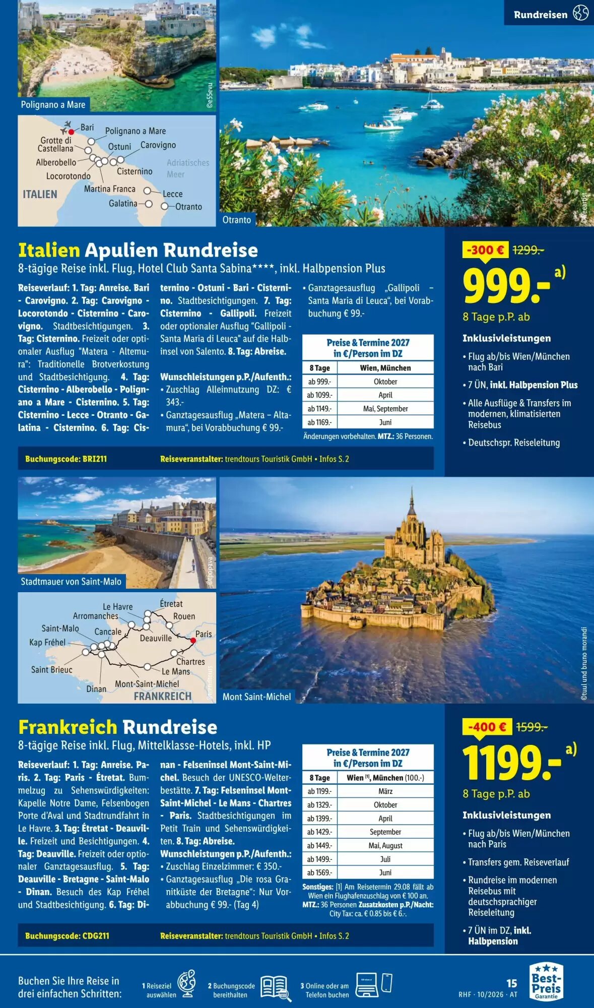 Lidl Reisen Flugblatt (ab 30.09.2026) - Angebote und Prospekt - Seite 15