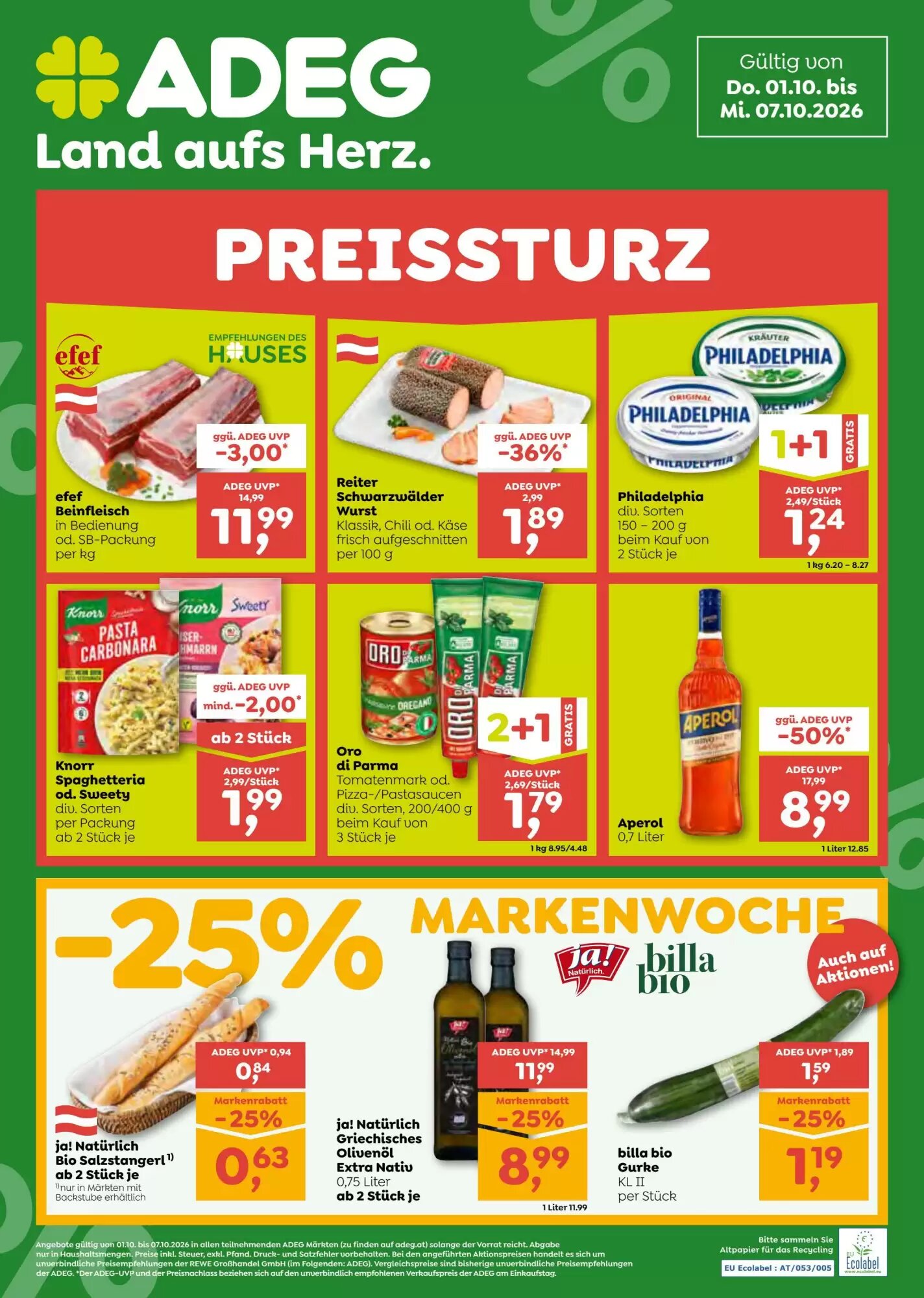 ADEG Flugblatt (ab 01.10.2026) - Angebote und Prospekt - Seite 1