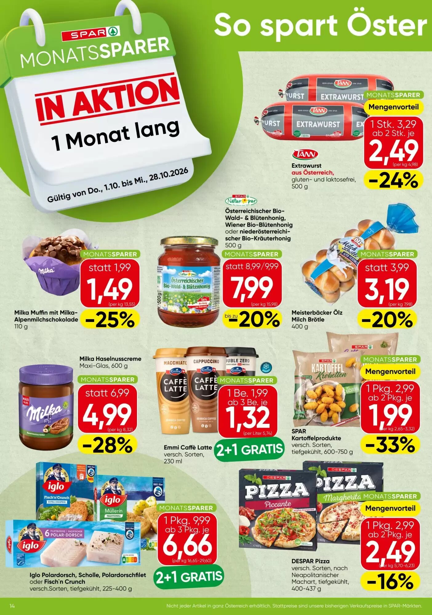 Spar Flugblatt (ab 01.10.2026) - Angebote und Prospekt - Seite 14