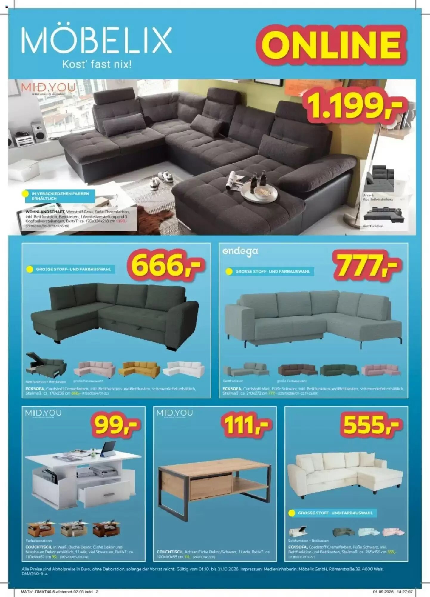 Möbelix Flugblatt (ab 01.10.2026) - Angebote und Prospekt - Seite 2