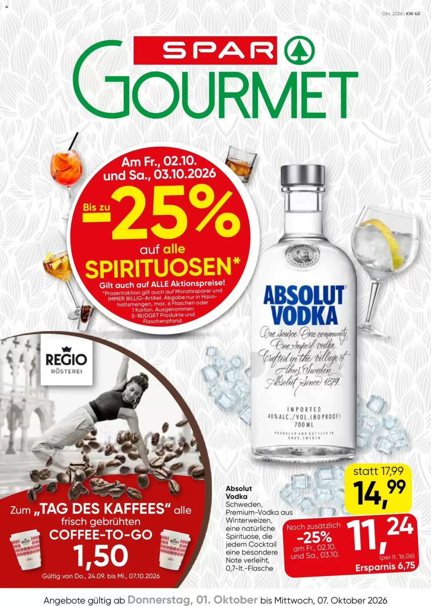 SPAR Gourmet Flugblatt (ab 01.10.2026) - Angebote und Prospekt - Seite 1