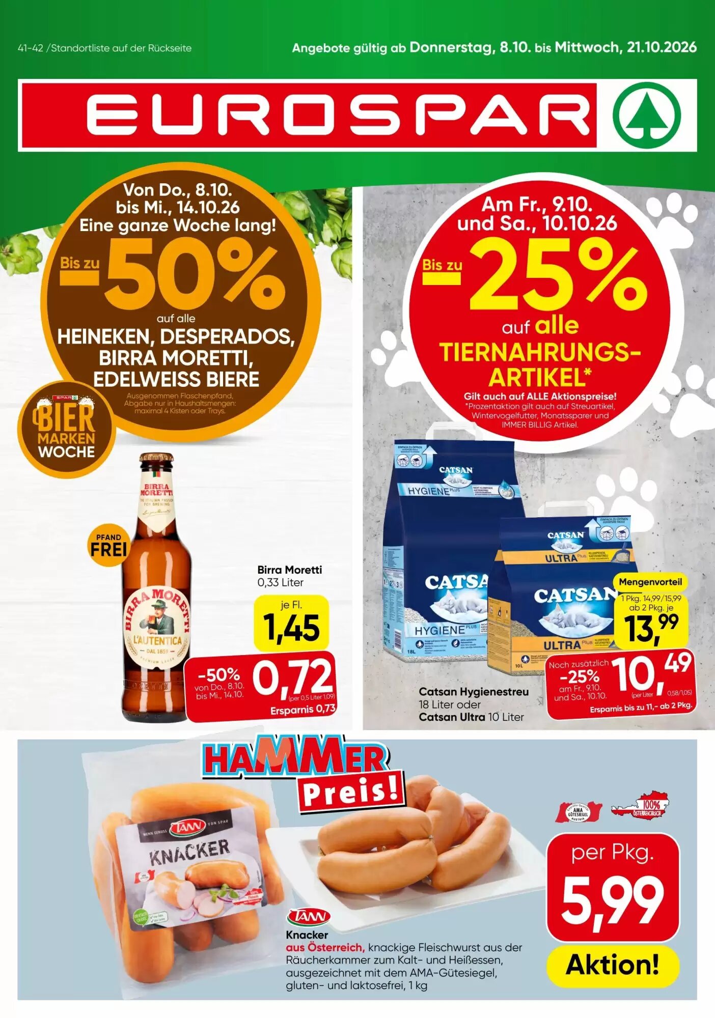 Eurospar Flugblatt (ab 08.10.2026) - Angebote und Prospekt - Seite 1