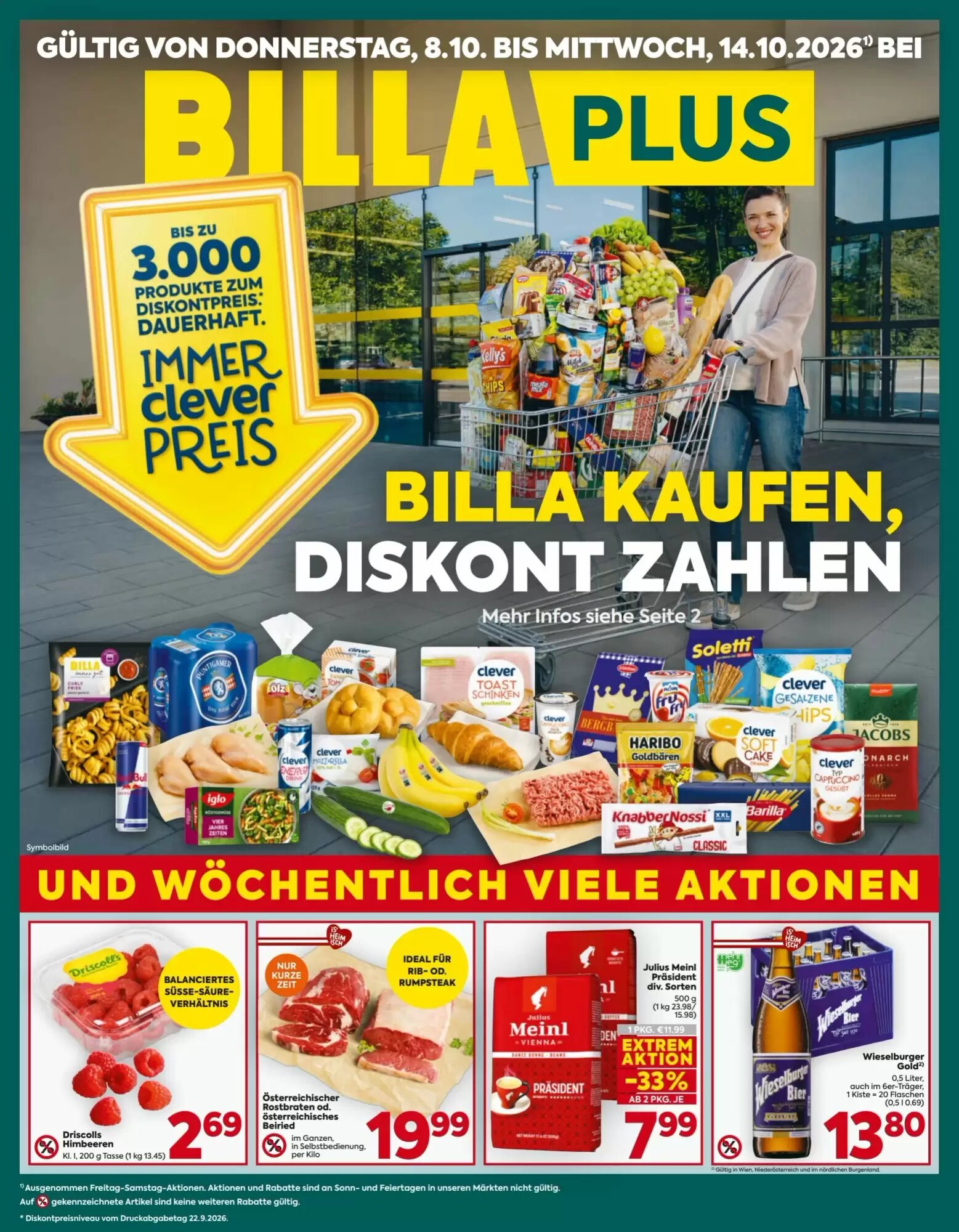 Billa Flugblatt (ab 08.10.2026) - Angebote und Prospekt - Seite 1