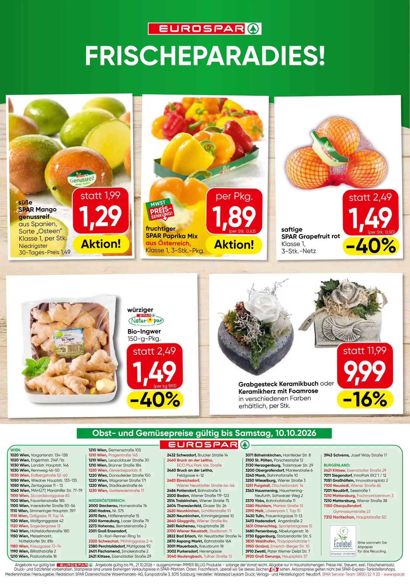 Eurospar Flugblatt (ab 08.10.2026) - Angebote und Prospekt - Seite 16