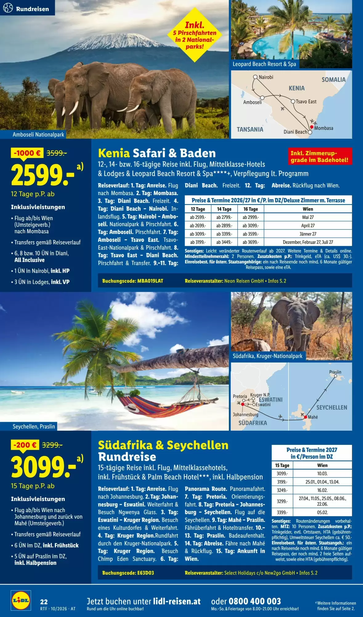 Lidl Reisen Flugblatt (ab 14.10.2026) - Angebote und Prospekt - Seite 22