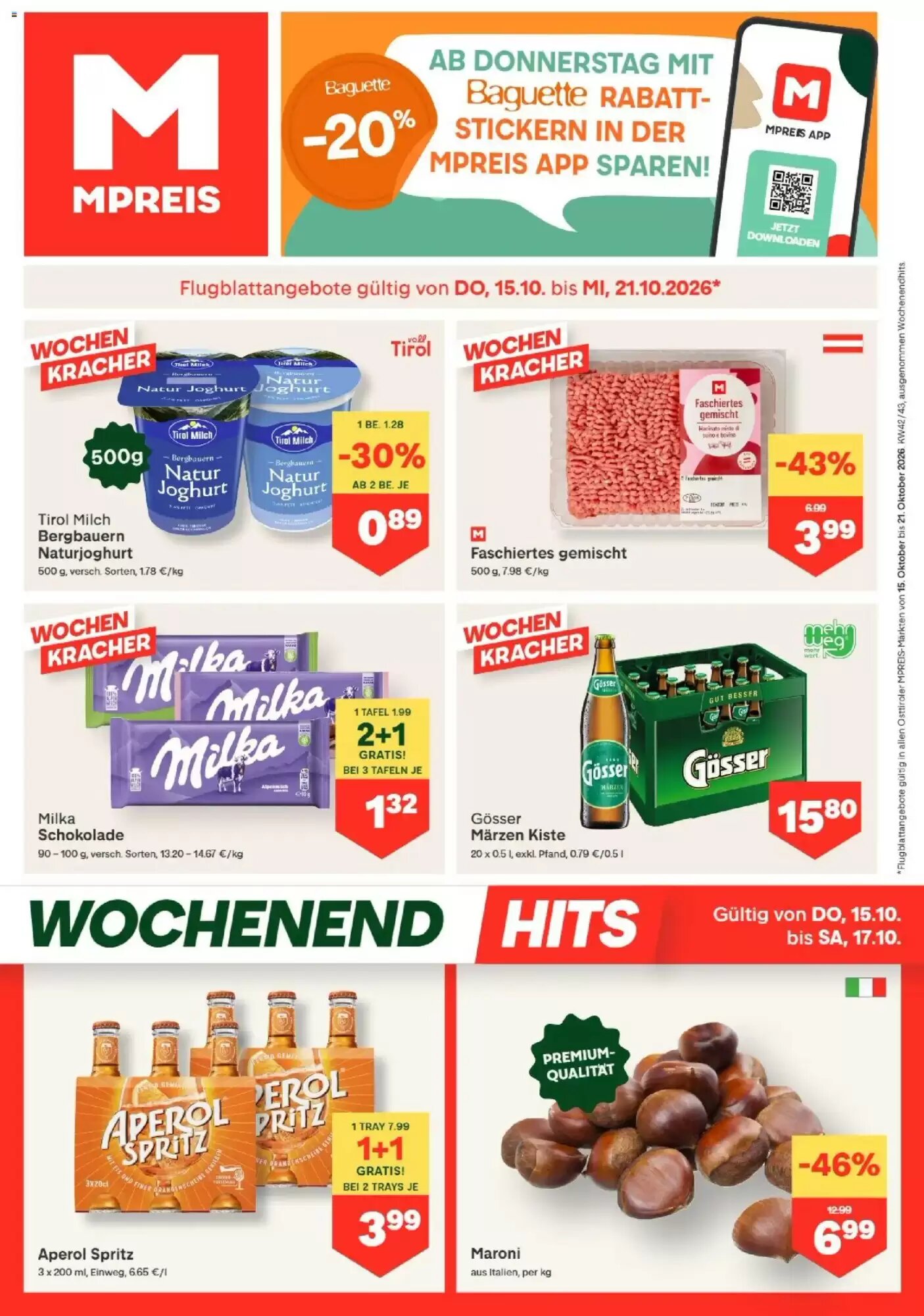 MPreis Flugblatt (ab 15.10.2026) - Angebote und Prospekt - Seite 1