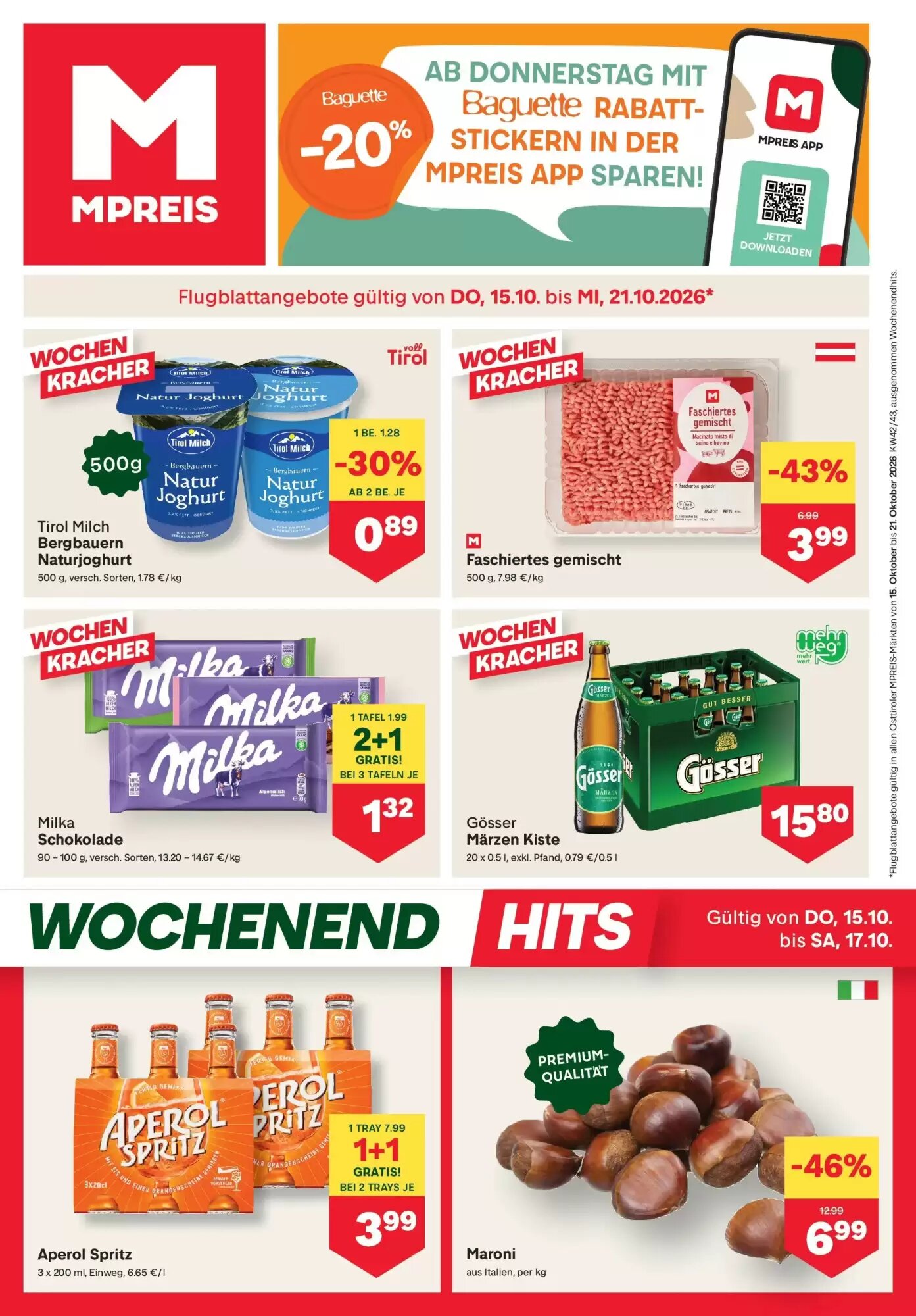 MPreis Flugblatt (ab 15.10.2026) - Angebote und Prospekt - Seite 1