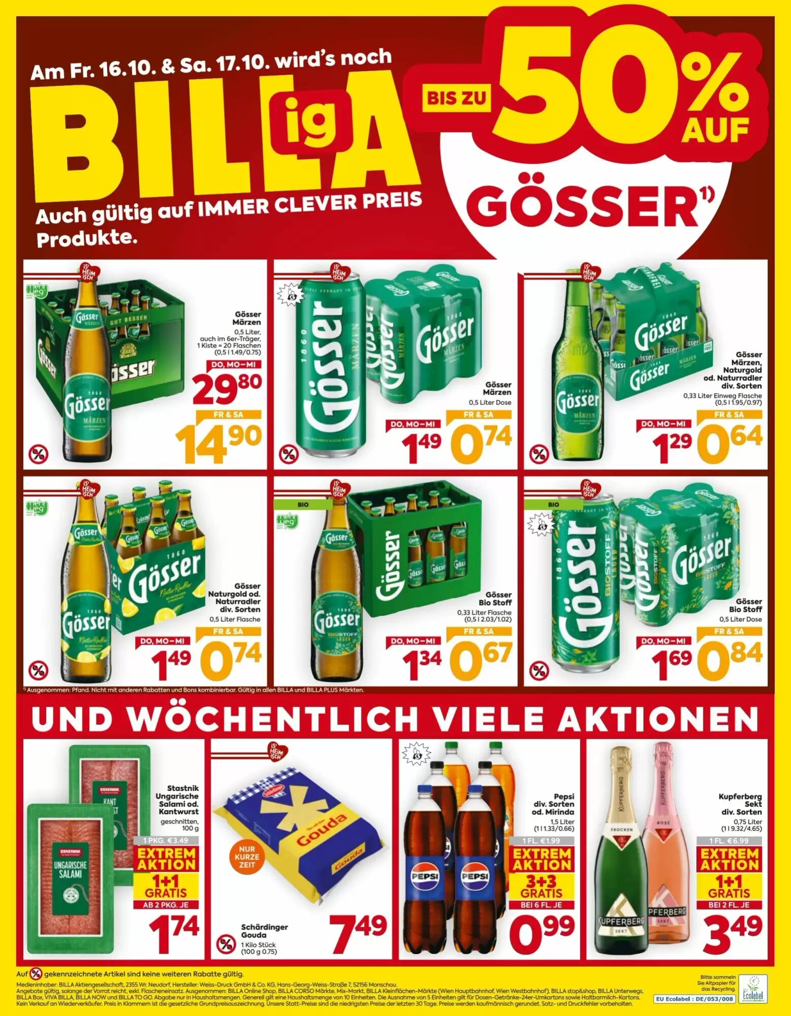 Billa Flugblatt (ab 15.10.2026) - Angebote und Prospekt - Seite 16