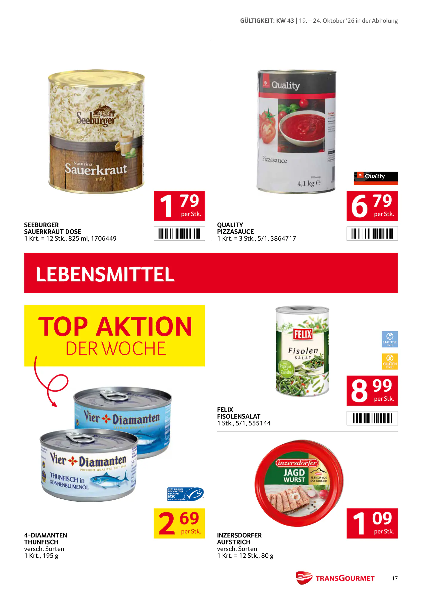 Transgourmet Flugblatt (ab 18.10.2026) - Angebote und Prospekt - Seite 17