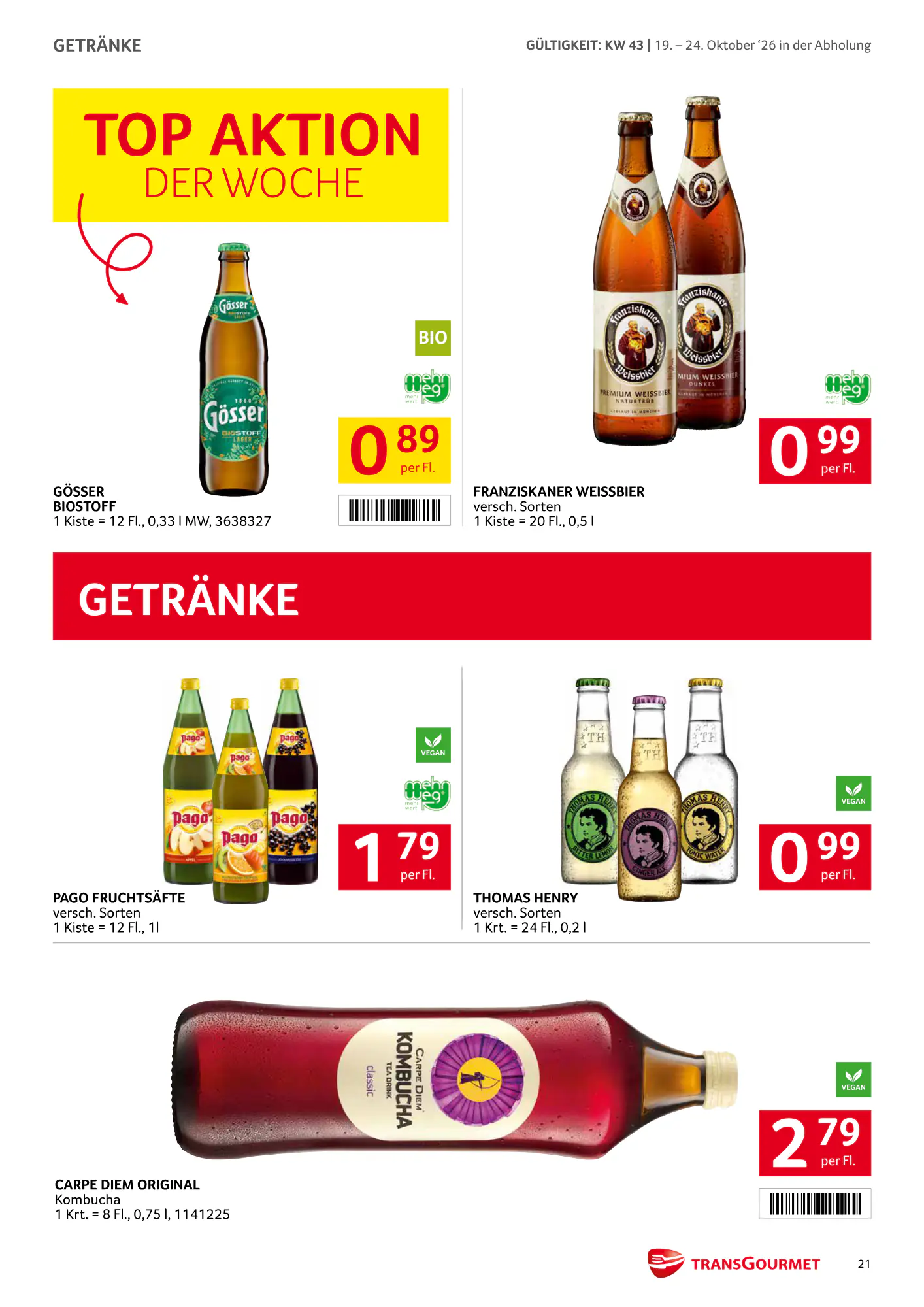Transgourmet Flugblatt (ab 18.10.2026) - Angebote und Prospekt - Seite 21