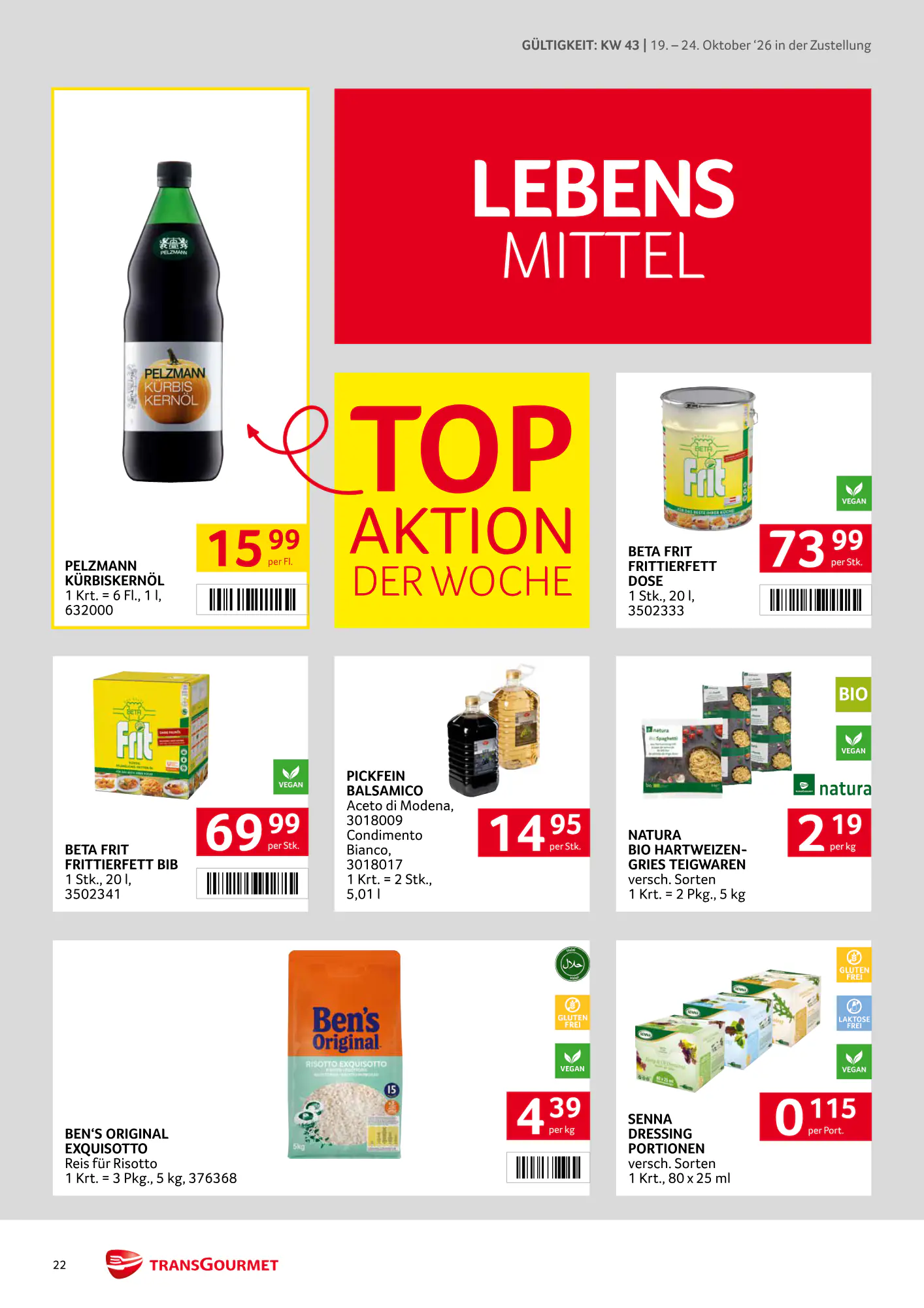 Transgourmet Flugblatt (ab 18.10.2026) - Angebote und Prospekt - Seite 22