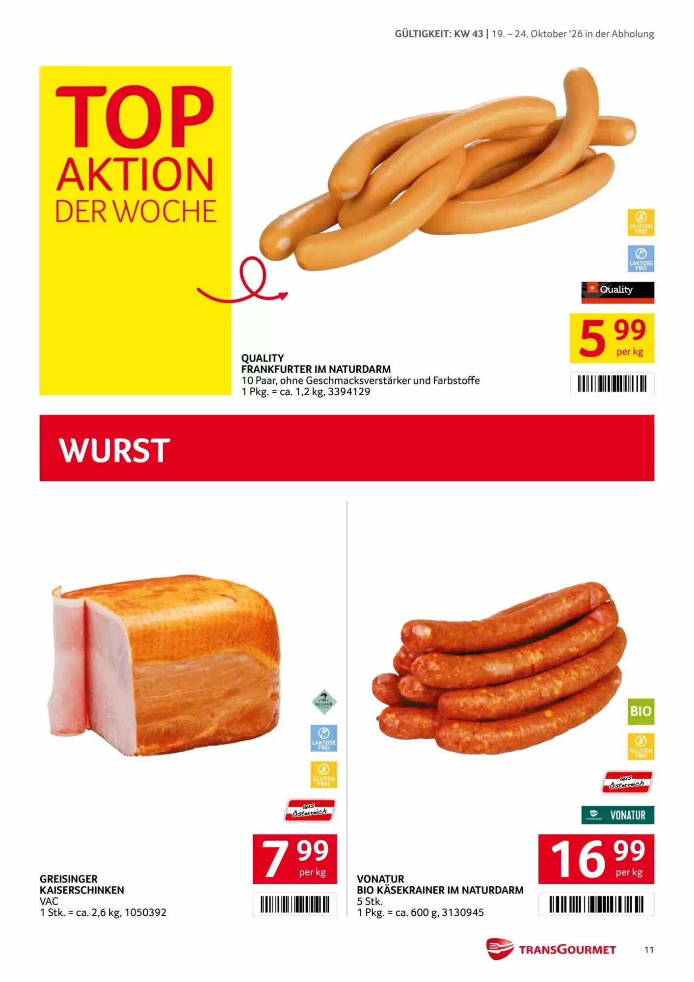 Transgourmet Flugblatt (ab 19.10.2026) - Angebote und Prospekt - Seite 11