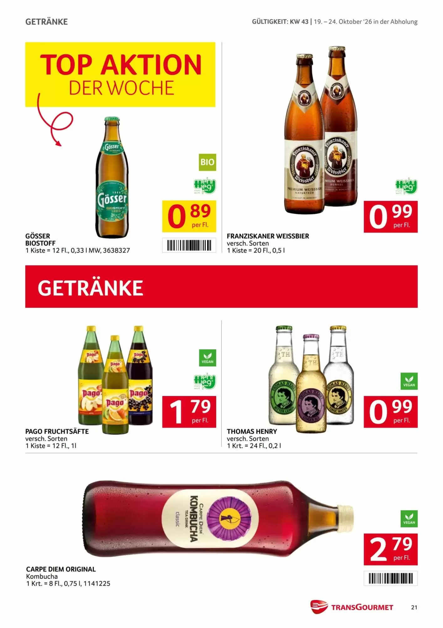 Transgourmet Flugblatt (ab 19.10.2026) - Angebote und Prospekt - Seite 21
