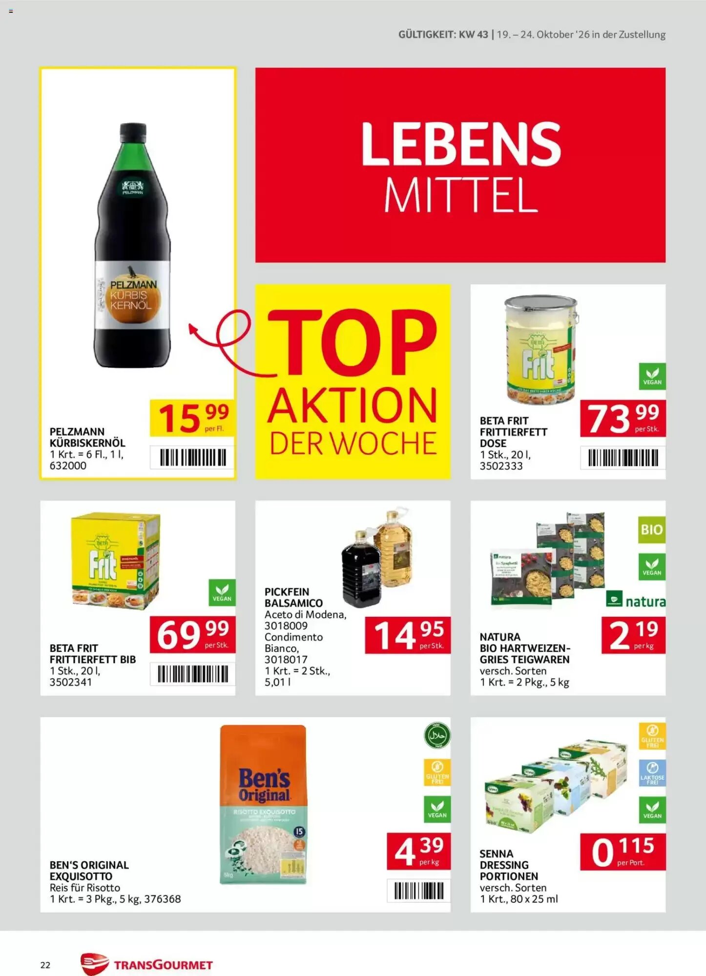 Transgourmet Flugblatt (ab 19.10.2026) - Angebote und Prospekt - Seite 22