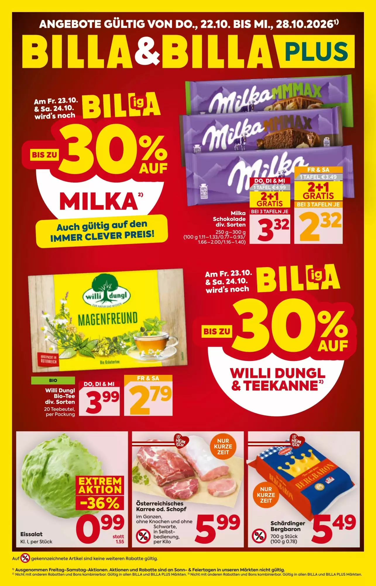 Billa Flugblatt (ab 22.10.2026) - Angebote und Prospekt - Seite 1