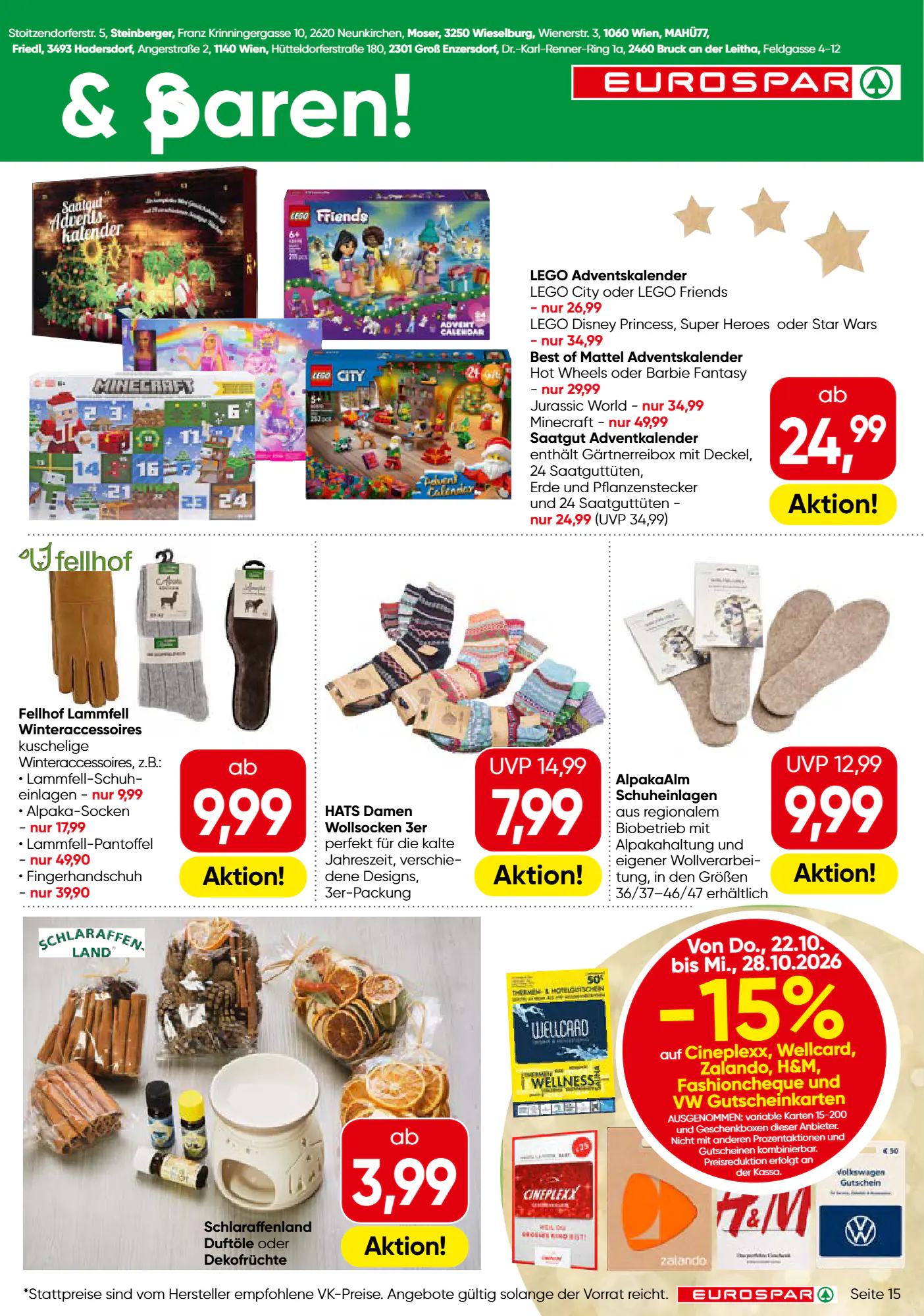 Eurospar Flugblatt (ab 22.10.2026) - Angebote und Prospekt - Seite 15
