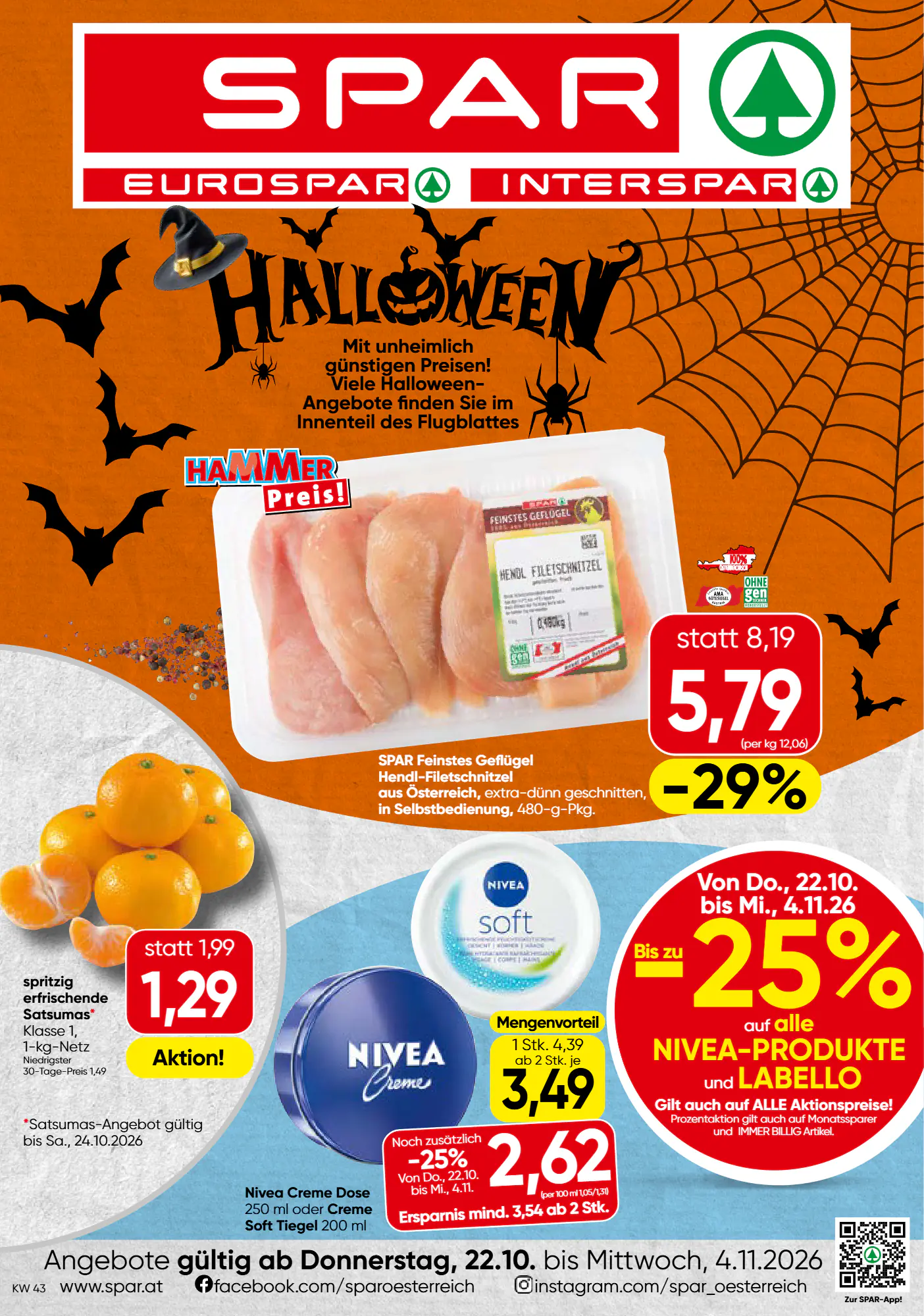 Spar Flugblatt (ab 22.10.2026) - Angebote und Prospekt - Seite 1