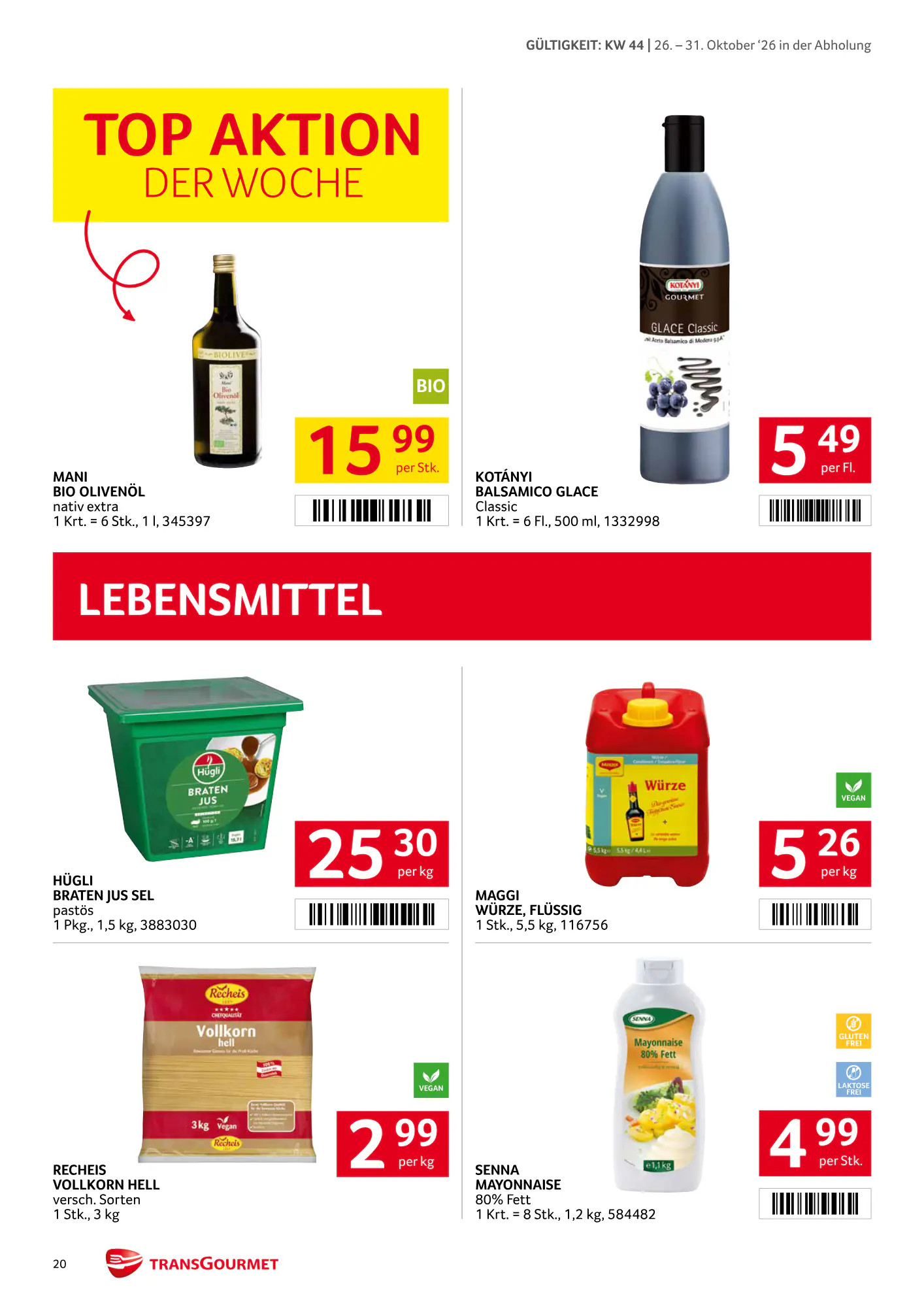 Transgourmet Flugblatt (ab 25.10.2026) - Angebote und Prospekt - Seite 20