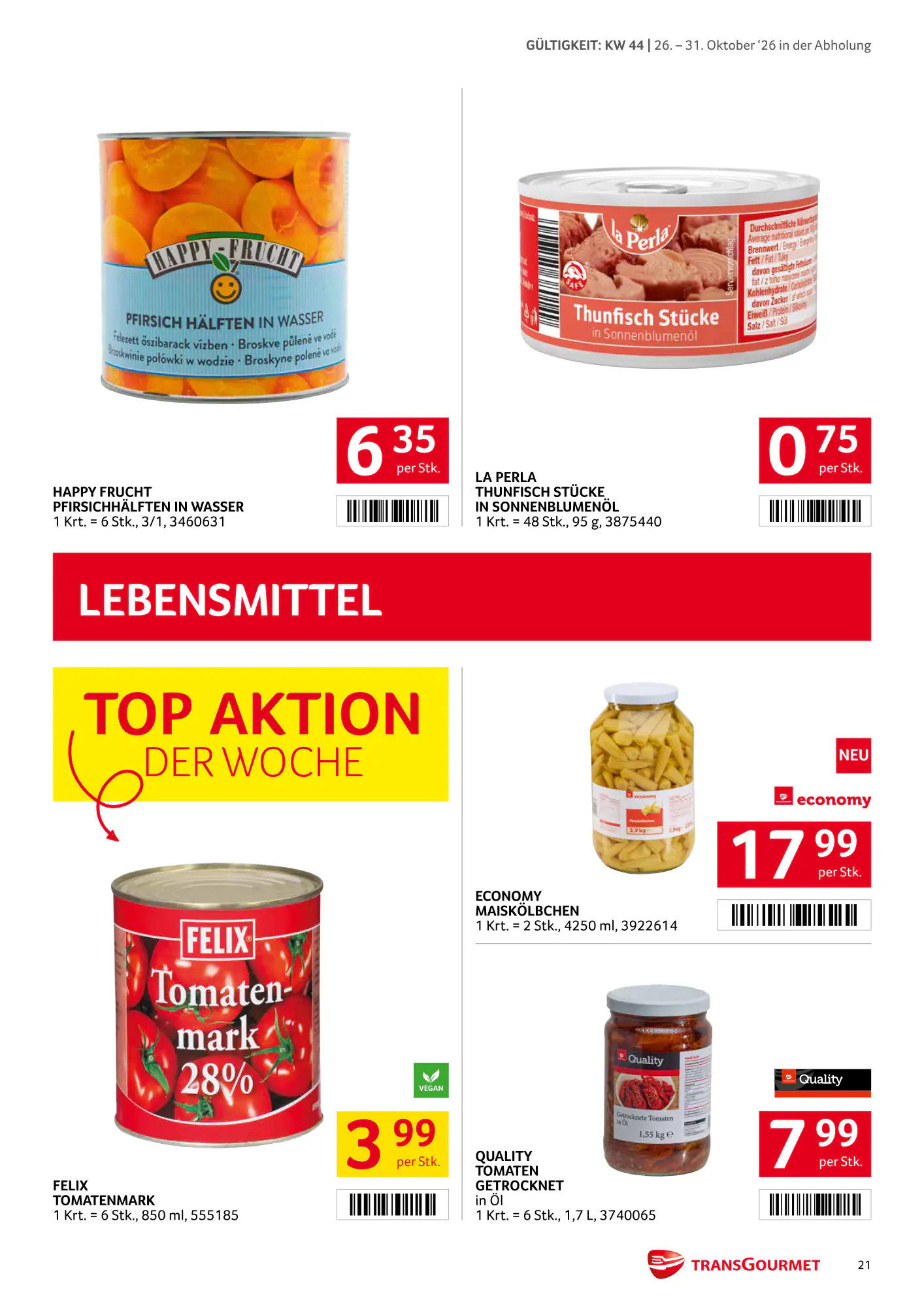 Transgourmet Flugblatt (ab 25.10.2026) - Angebote und Prospekt - Seite 21
