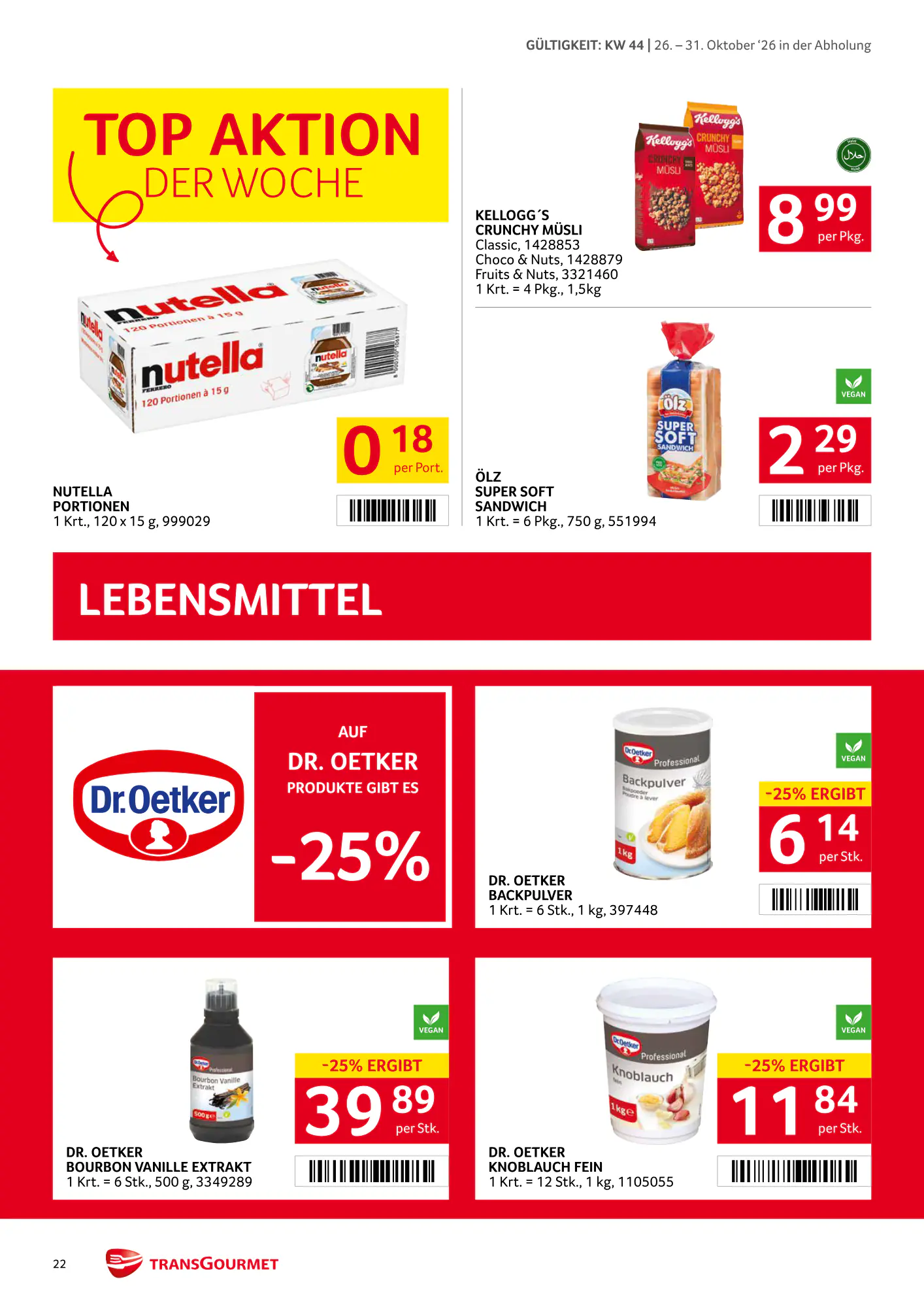Transgourmet Flugblatt (ab 25.10.2026) - Angebote und Prospekt - Seite 22