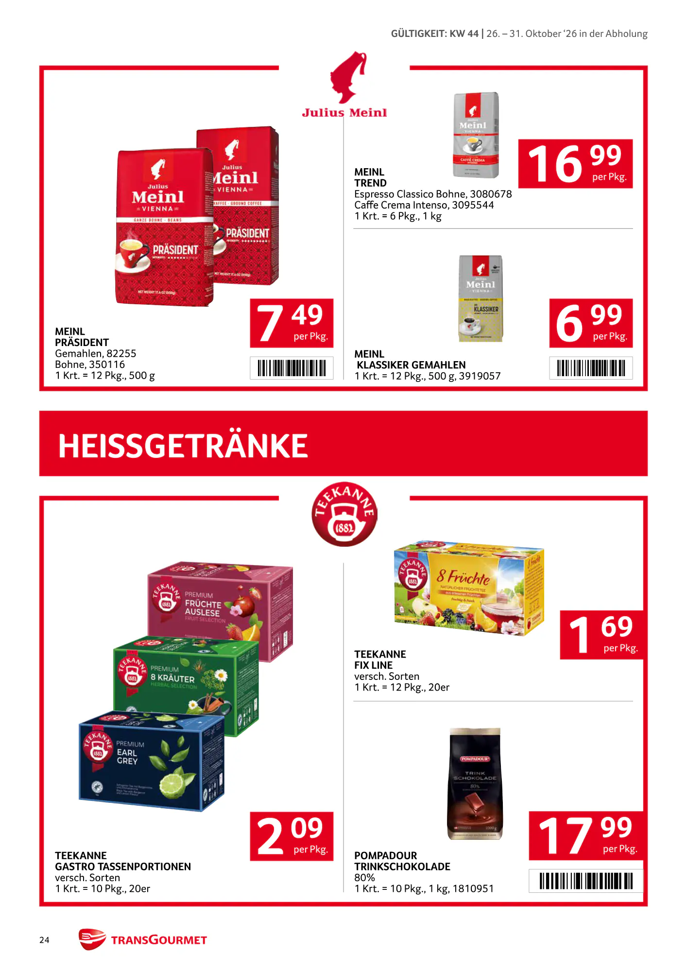 Transgourmet Flugblatt (ab 25.10.2026) - Angebote und Prospekt - Seite 24