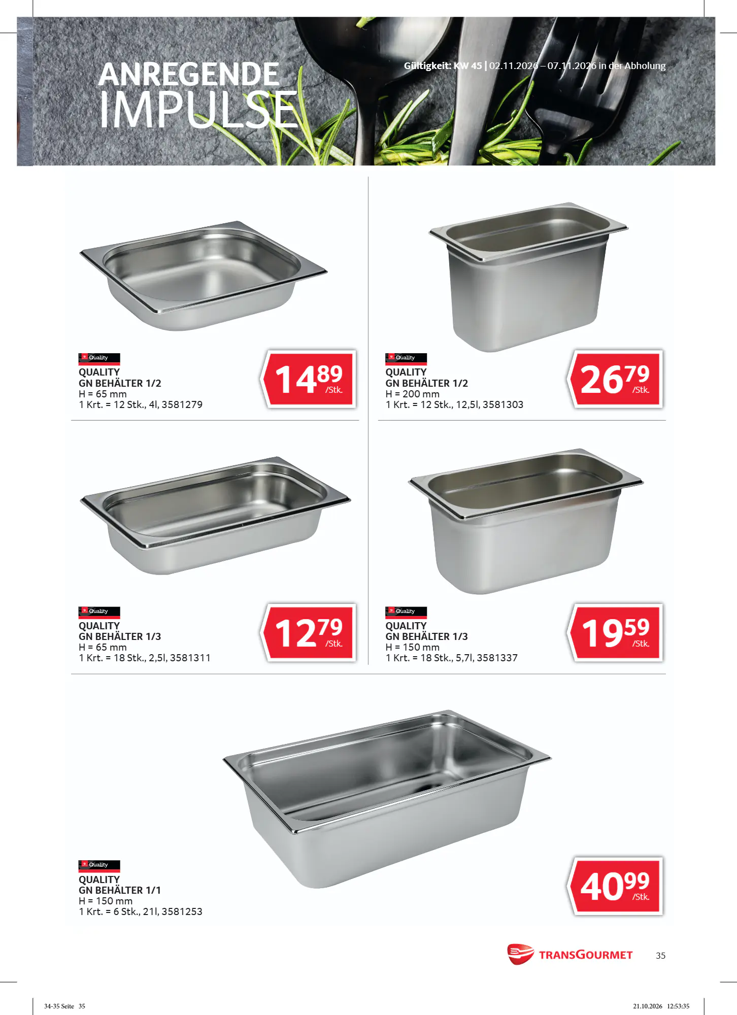 Transgourmet Flugblatt (ab 01.11.2026) - Angebote und Prospekt - Seite 35