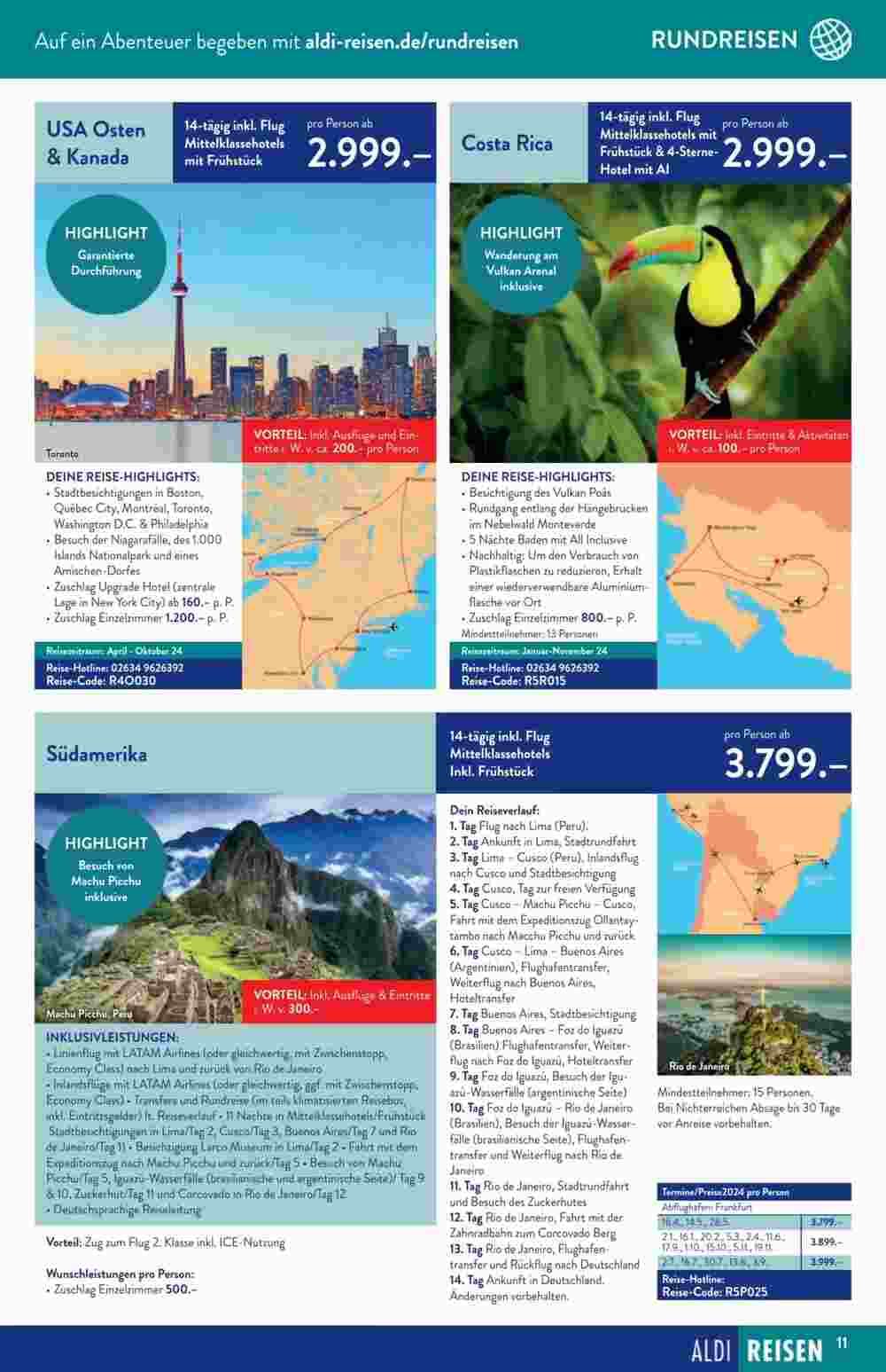 ALDI Nord Reisen Prospekt (ab 31.08.2023) zum Blättern - Seite 11