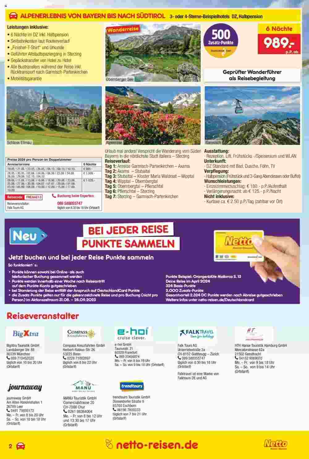 Netto Reisen Prospekt (ab 31.08.2023) zum Blättern - Seite 2