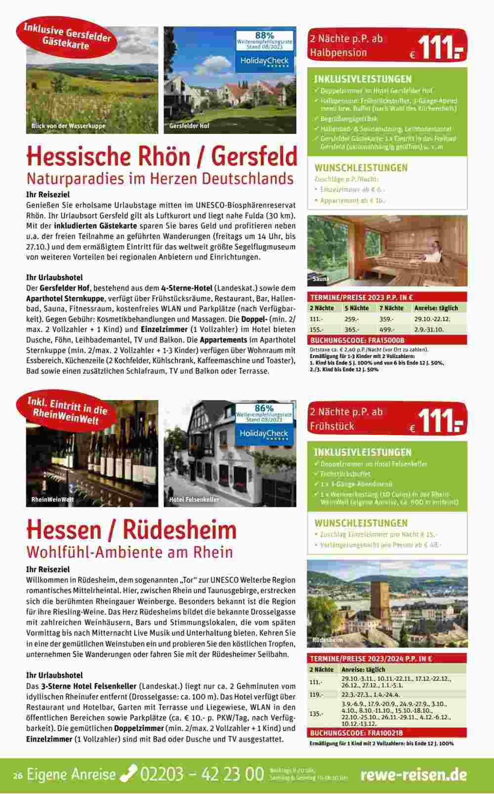 REWE Reisen Prospekt (ab 04.09.2023) zum Blättern - Seite 26