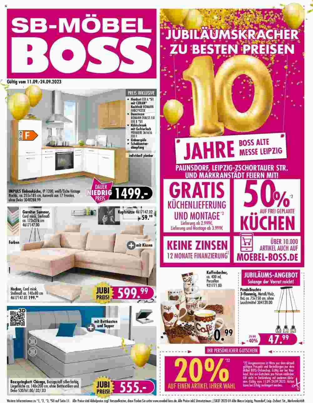 Möbel Boss Prospekt (ab 11.09.2023) zum Blättern - Seite 1