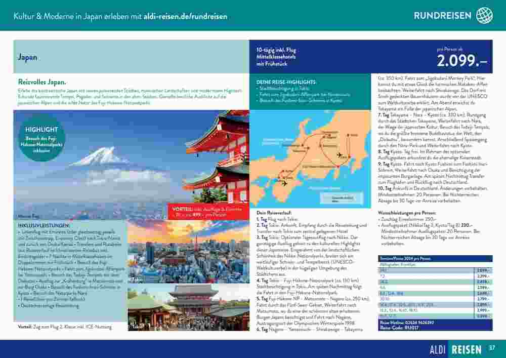 Aldi Süd Reisen Prospekt (ab 12.09.2023) zum Blättern - Seite 37