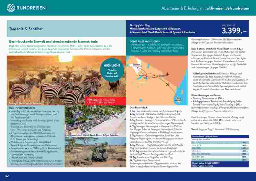 Aldi Süd Reisen Prospekt (ab 12.09.2023) zum Blättern - Seite 52