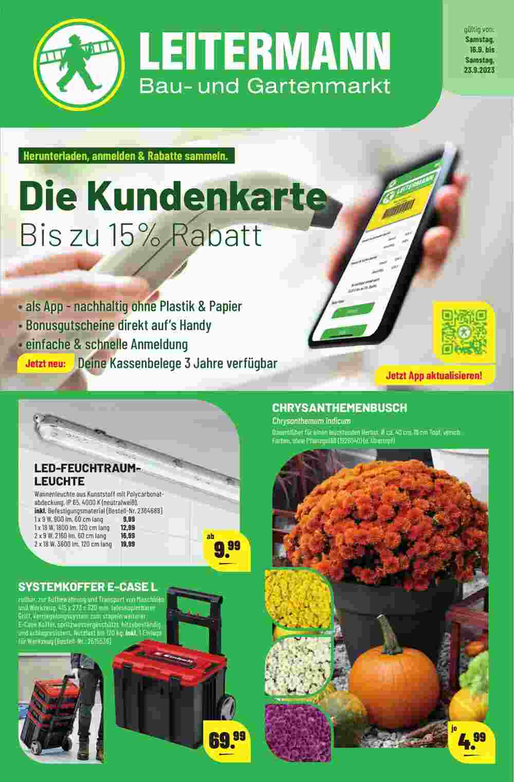 Leitermann Baumarkt Prospekt (ab 16.09.2023) zum Blättern - Seite 1