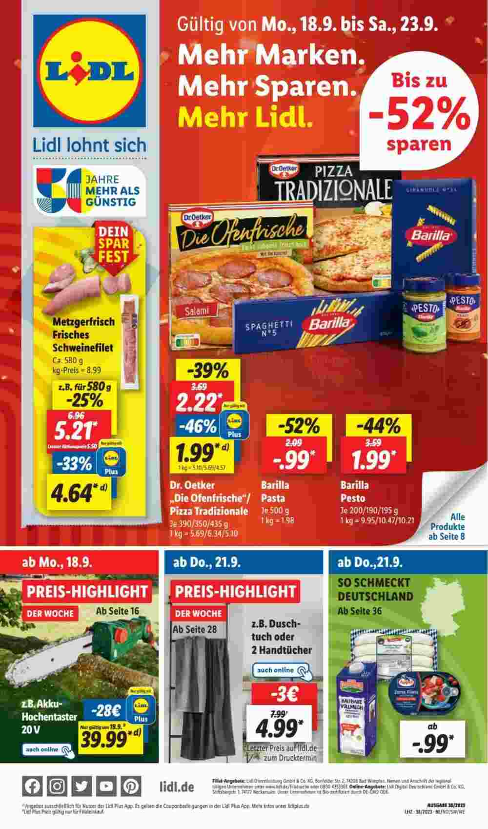 Lidl Prospekt (ab 18.09.2023) zum Blättern - Seite 1