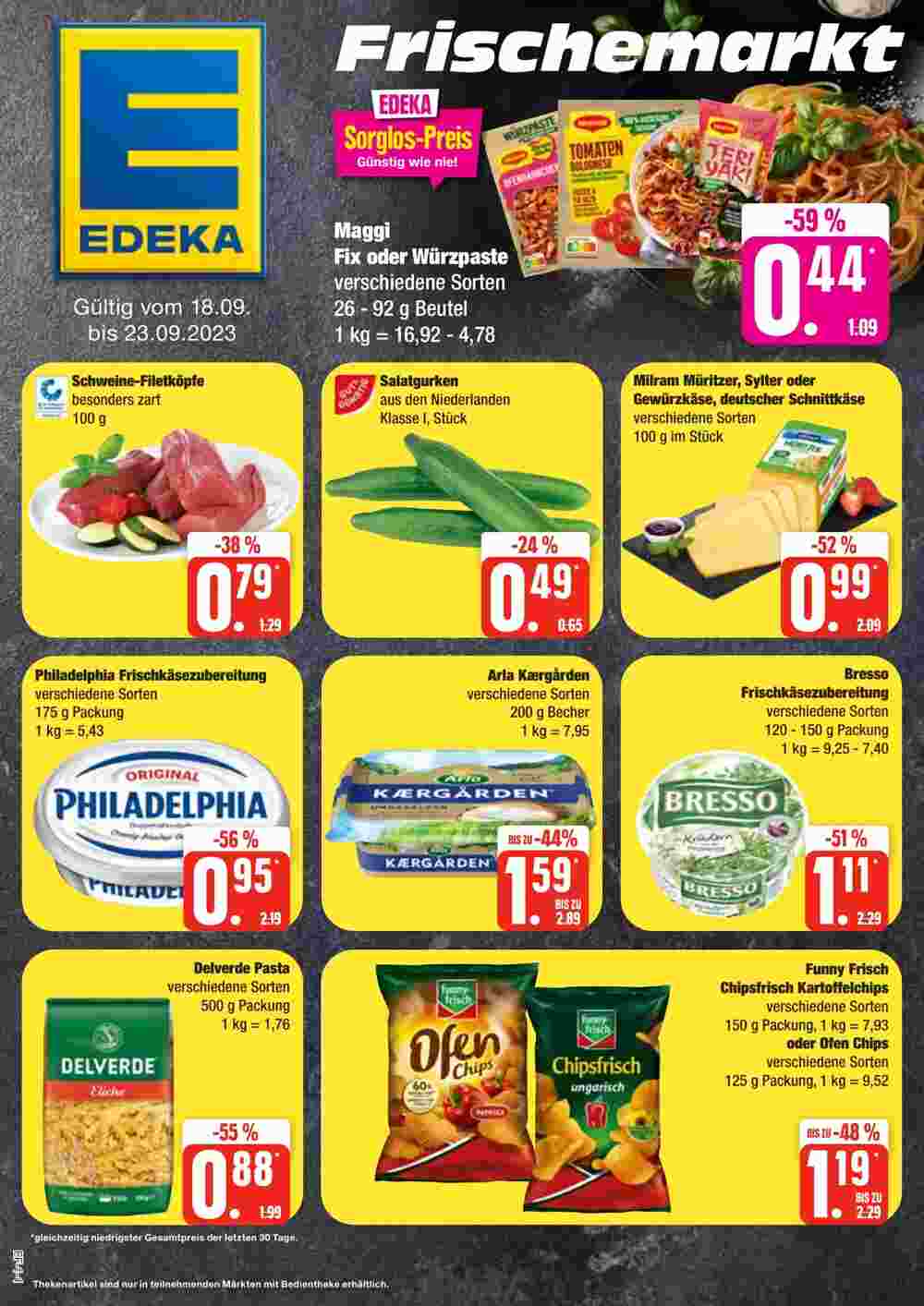 Edeka Frischemarkt Prospekt (ab 18.09.2023) zum Blättern - Seite 1