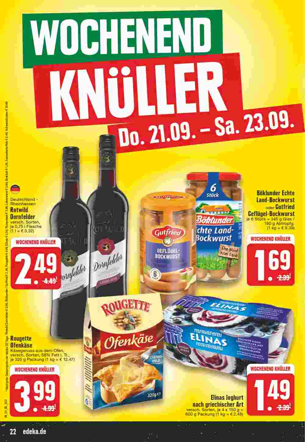 Edeka Wegner Prospekt (ab 18.09.2023) zum Blättern - Seite 22