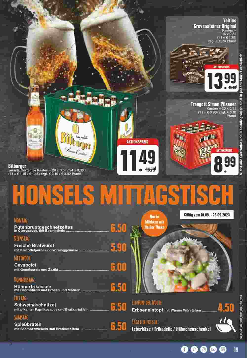 Edeka Honsel Prospekt (ab 18.09.2023) zum Blättern - Seite 19