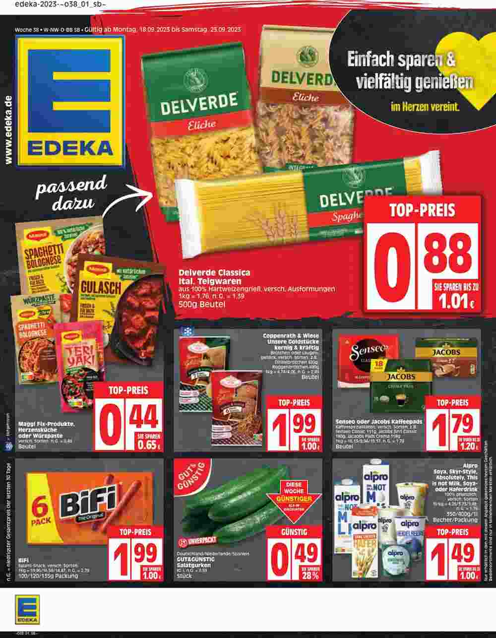 Edeka Aktiv Markt Prospekt (ab 18.09.2023) zum Blättern - Seite 1