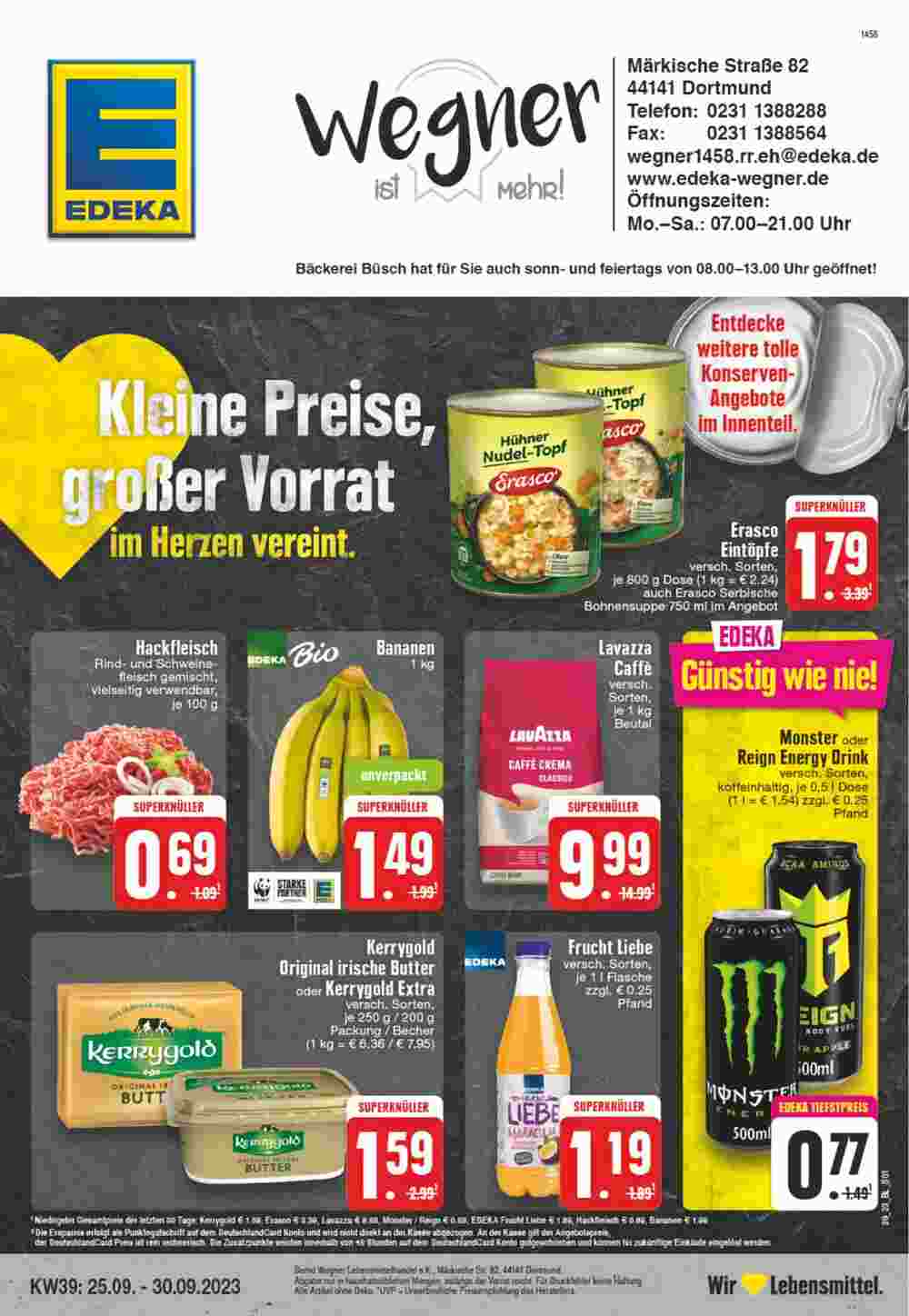 Edeka Wegner Prospekt (ab 25.09.2023) zum Blättern - Seite 1