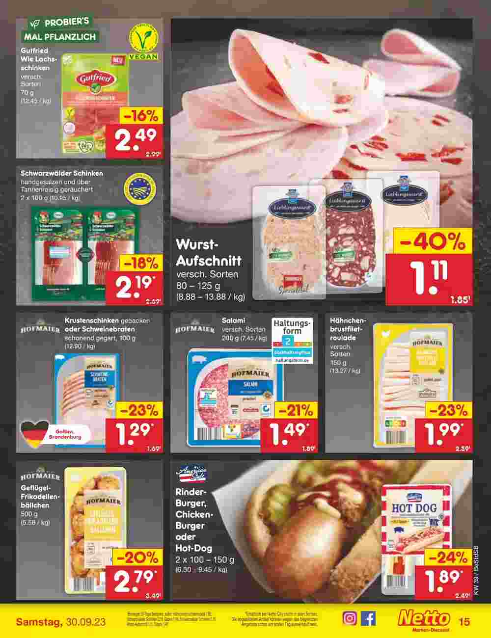 Netto Marken-Discount Prospekt (ab 25.09.2023) zum Blättern - Seite 15