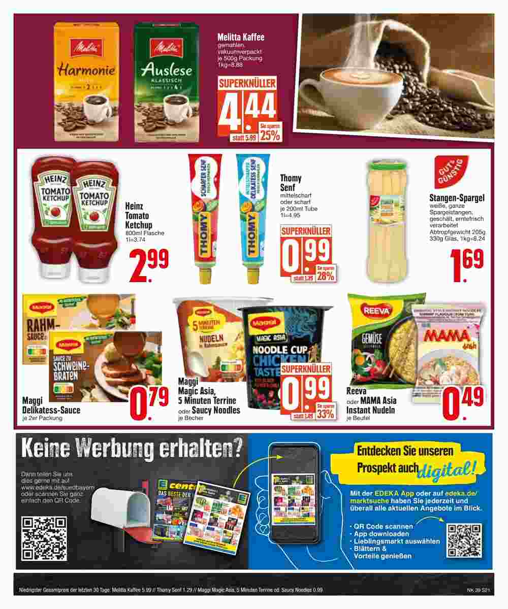 Edeka Scherer Prospekt (ab 25.09.2023) zum Blättern - Seite 21