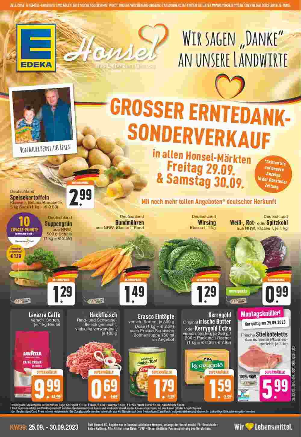 Edeka Honsel Prospekt (ab 25.09.2023) zum Blättern - Seite 1