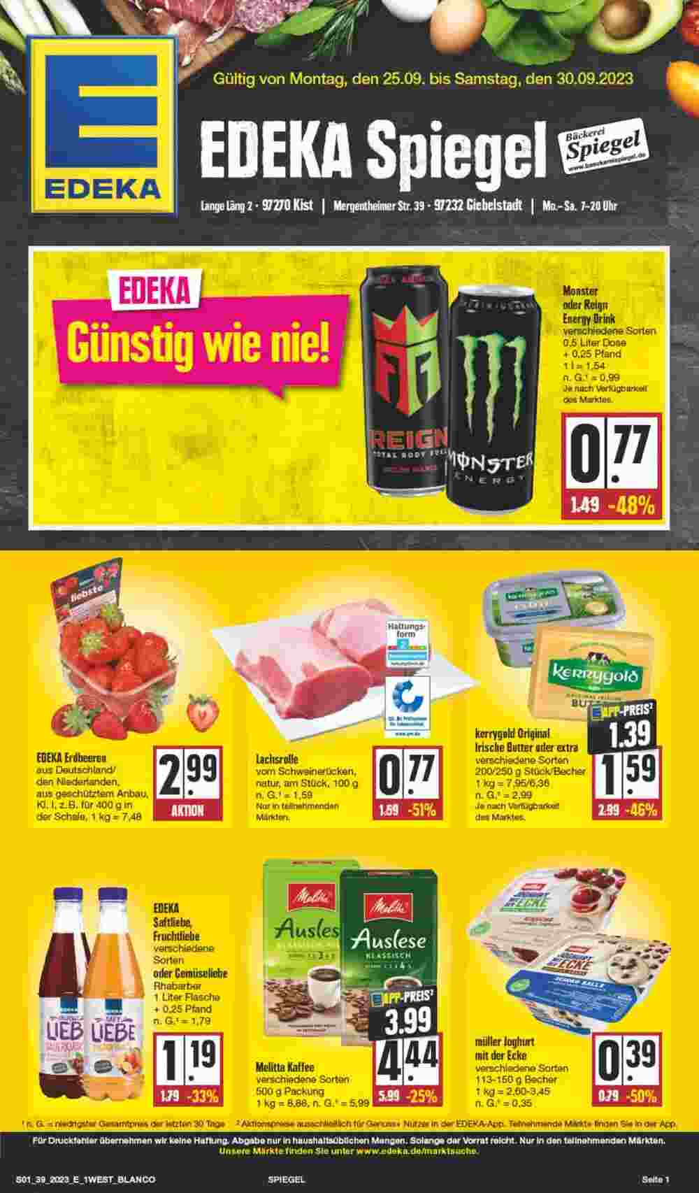 Edeka Spiegel Prospekt (ab 25.09.2023) zum Blättern - Seite 1