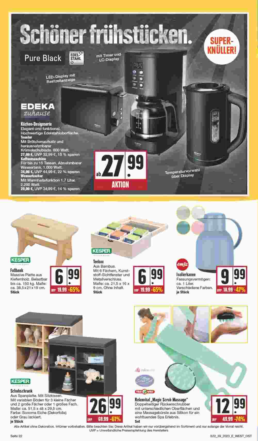 Edeka Spiegel Prospekt (ab 25.09.2023) zum Blättern - Seite 22