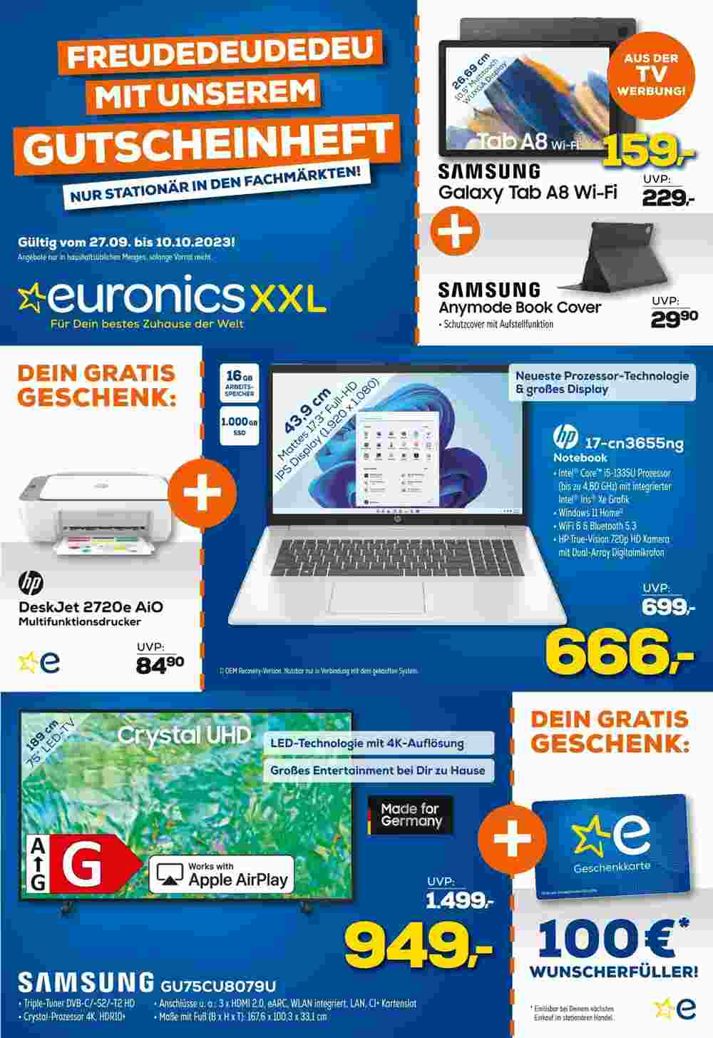 Euronics Prospekt (ab 26.09.2023) zum Blättern - Seite 1