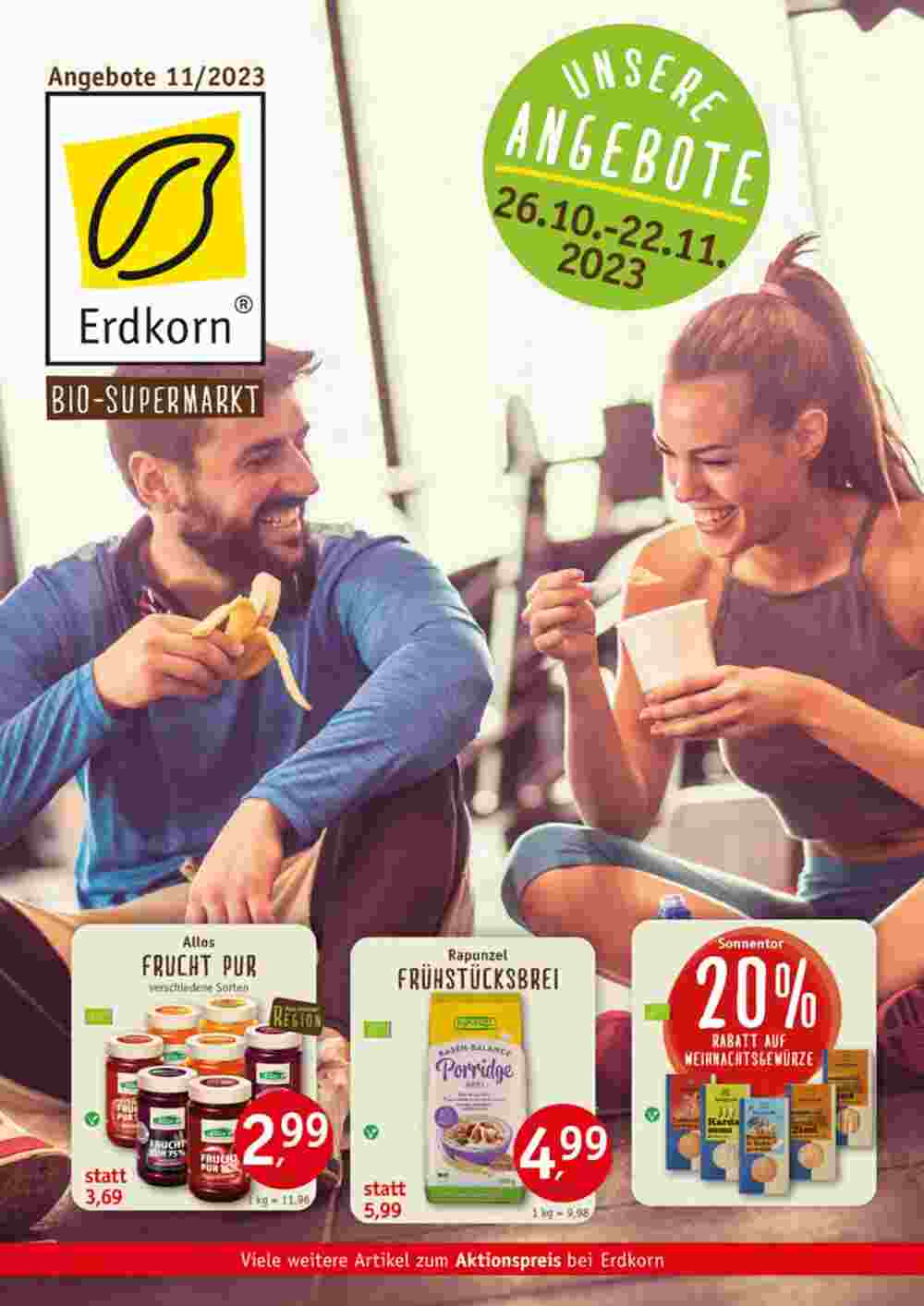 Erdkorn Biomarkt Prospekt (ab 26.09.2023) zum Blättern - Seite 1