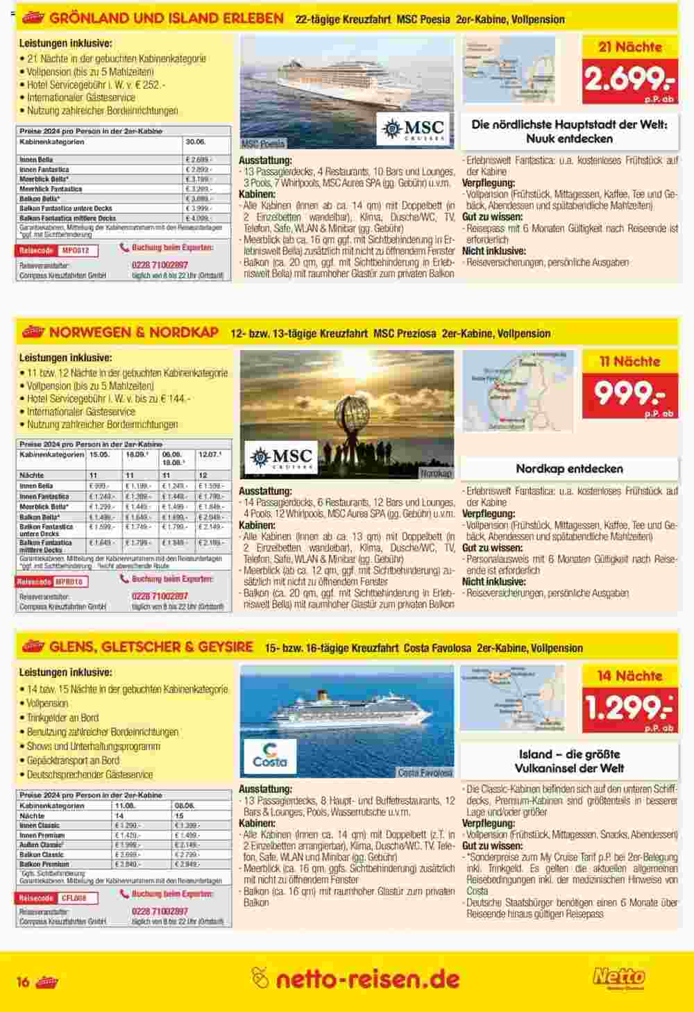 Netto Reisen Prospekt (ab 28.09.2023) zum Blättern - Seite 16