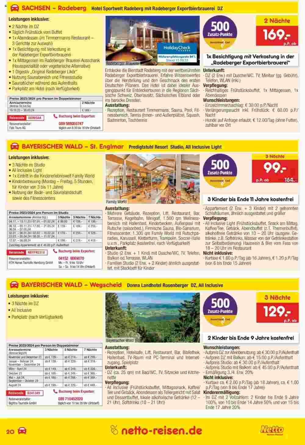 Netto Reisen Prospekt (ab 28.09.2023) zum Blättern - Seite 20