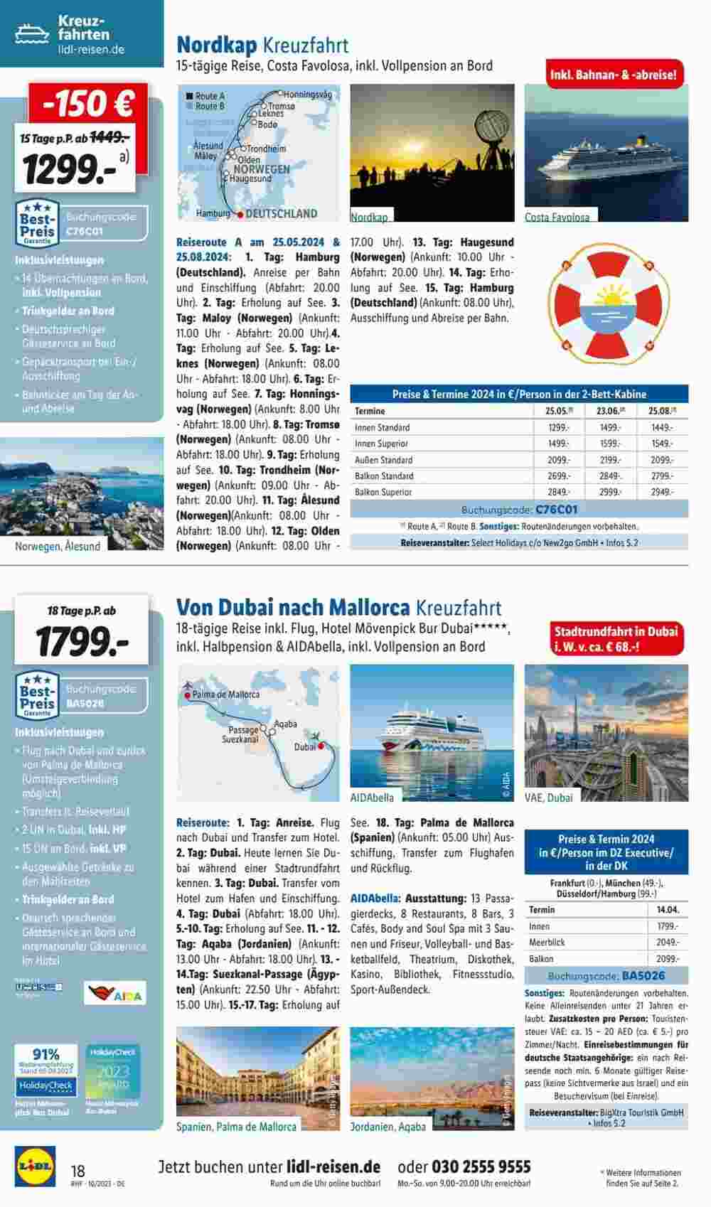 Lidl Reisen Prospekt (ab 30.09.2023) zum Blättern - Seite 18